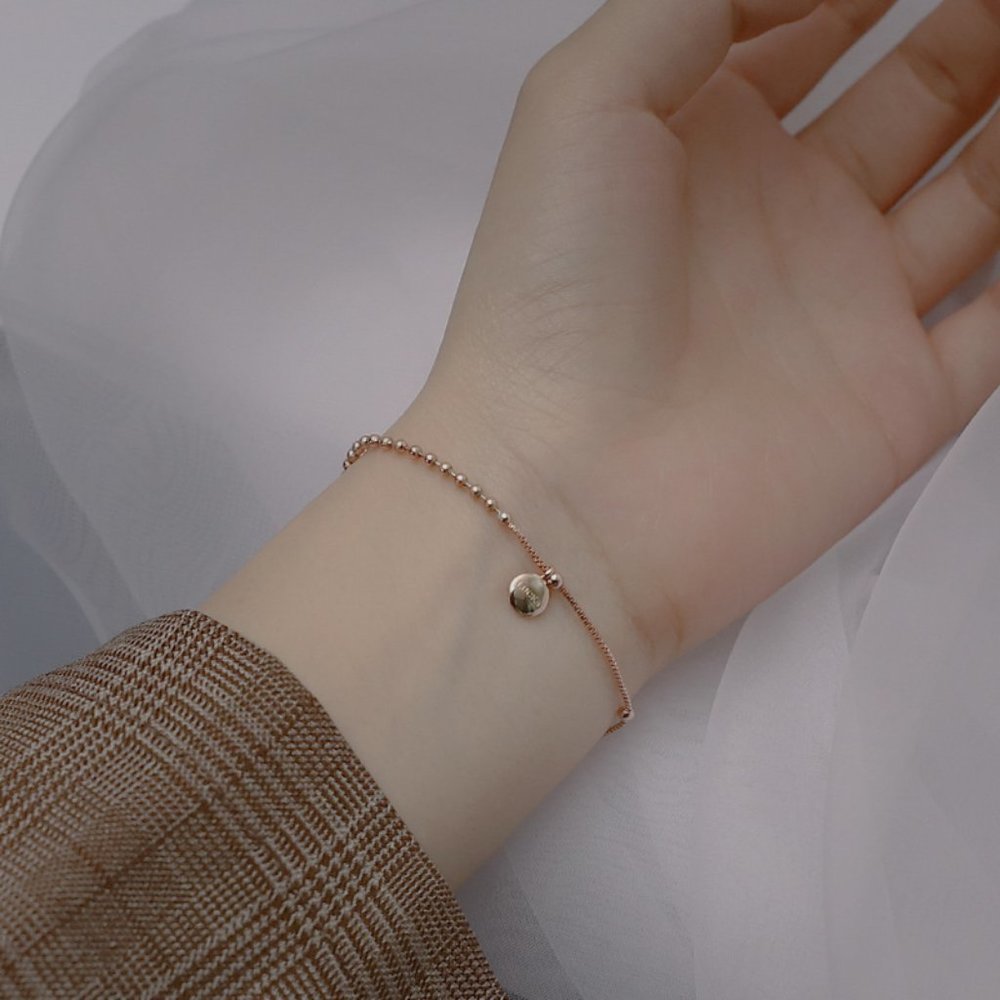 *NEW Rose Gold/Sterling Silver Lucky Bead Bracelet